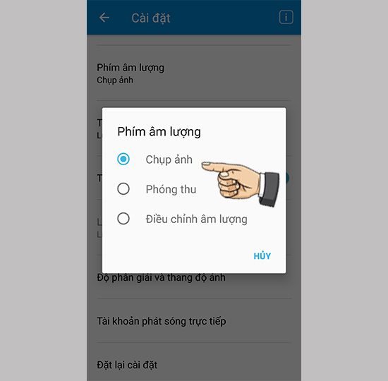 Tùy chọn phím âm lượng